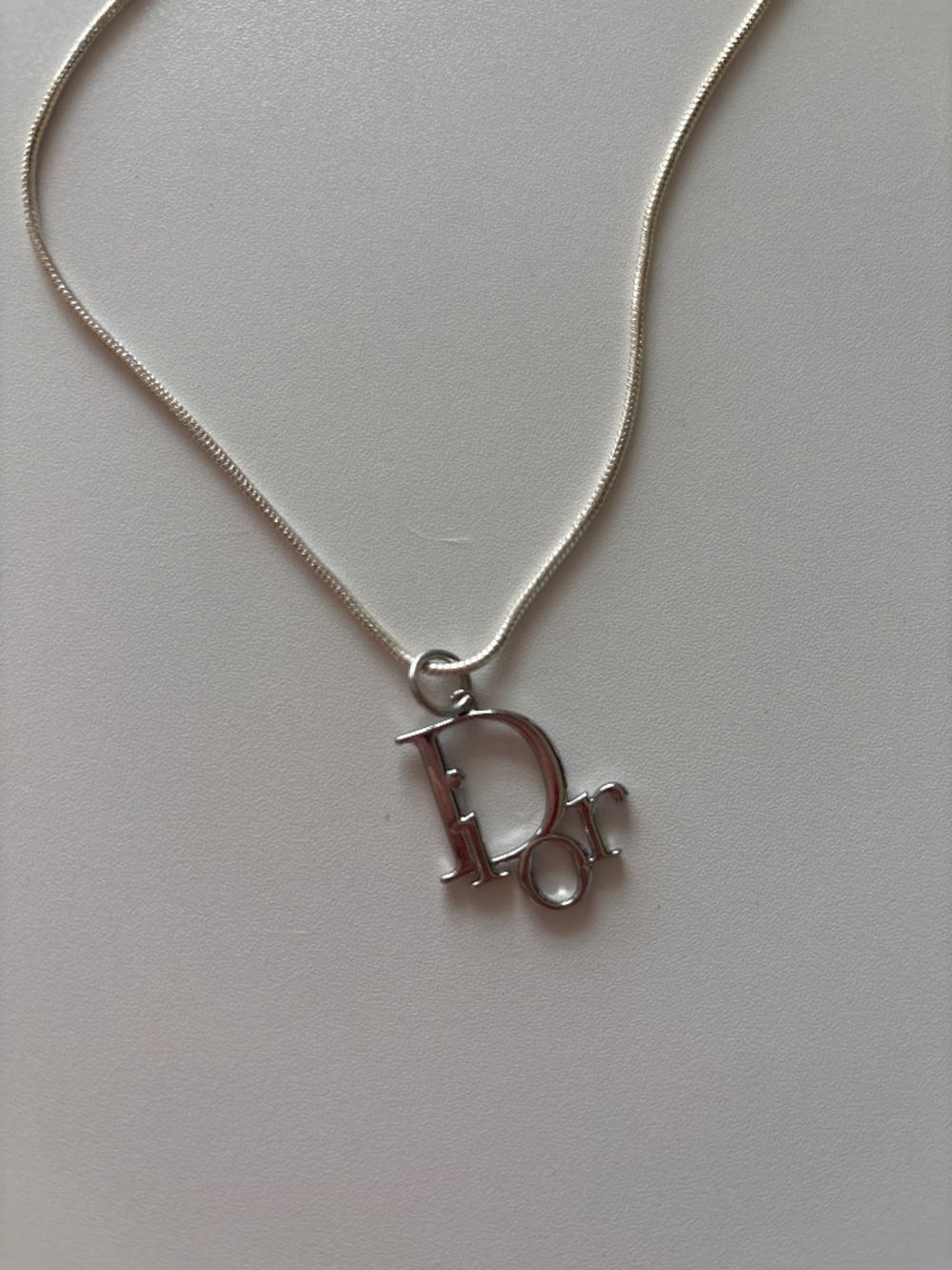 Dior Metallic Logo Necklace